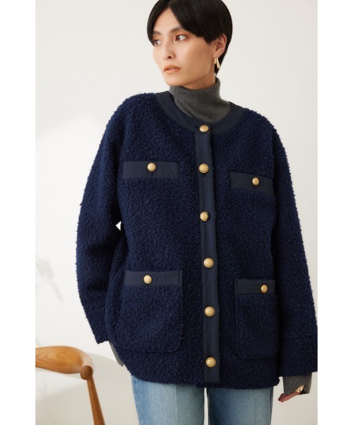 crie conforto ジャケット ノーカラージャケット プードルボア