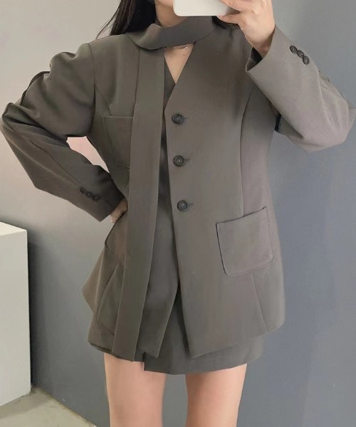 セットアップ 「セットアップ」韓国風パワショルジャケット＋ミニ丈スカパン レディース | LACーVERT | 07