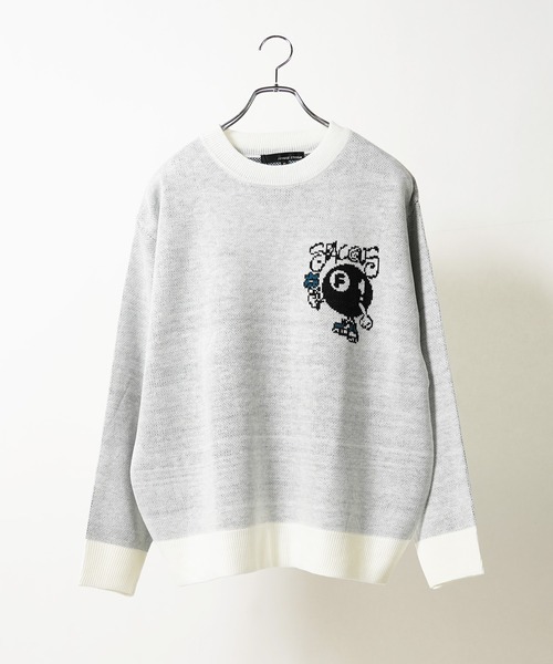 セーター ニット グラフィック ジャガードクルーネックニット