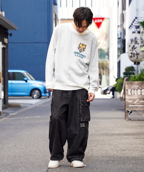 セーター ニット グラフィック ジャガードクルーネックニット