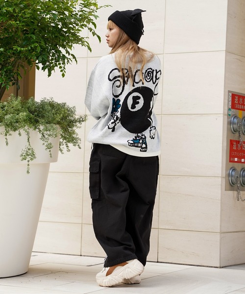 セーター ニット グラフィック ジャガードクルーネックニット