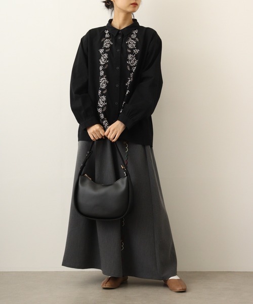 ブラウス シャツ EMAGO トリハナ刺繍シャツ レディース Emago ブラウス シャツ EMAGO トリハナ刺繍シャツ レディース