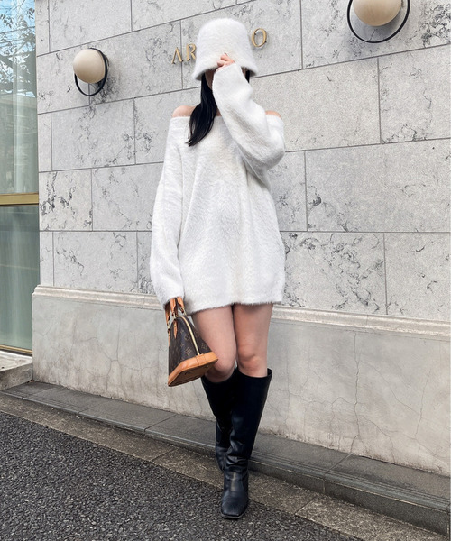 MIIA ワンピース ふわふわシャギーニットワンピース : ZOZOTOWN Yahoo