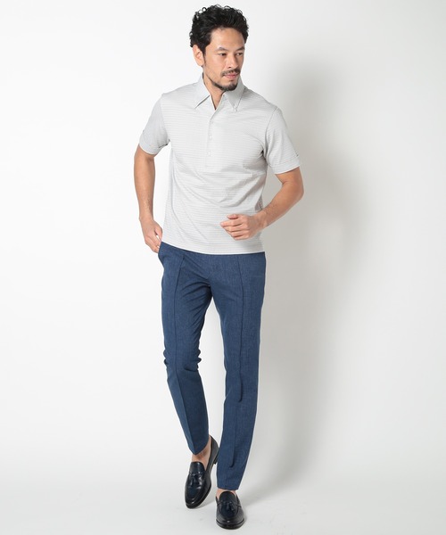 MEN'S BIGI ポロシャツ 「ACTIVE TAILOR」COOL MAXサッカー織り