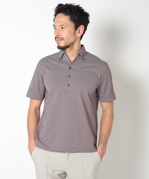 MEN'S BIGI ポロシャツ 「ACTIVE TAILOR」COOL MAXサッカー織り
