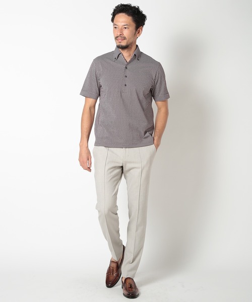 MEN'S BIGI ポロシャツ 「ACTIVE TAILOR」COOL MAXサッカー織り