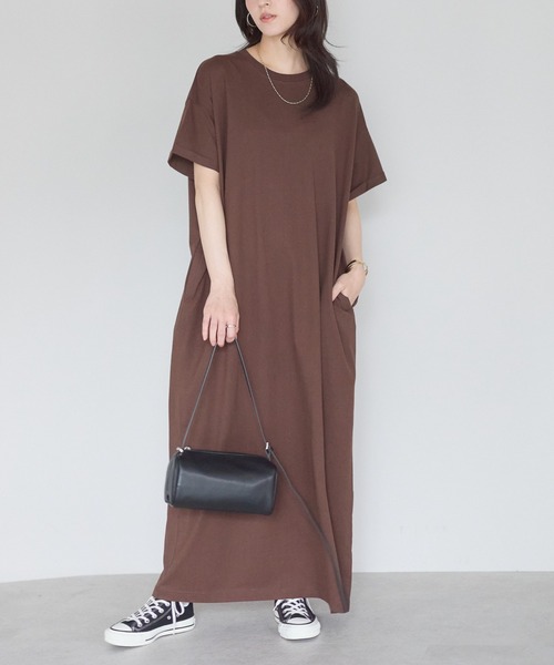 ap studio リラクシングワンピース ap retro ワンピース 夏 半袖 「USAコットン」リラクシーロングTee