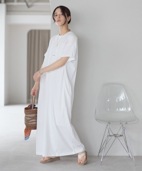 ap retro ワンピース 「USAコットン」リラクシーロングTeeワンピース