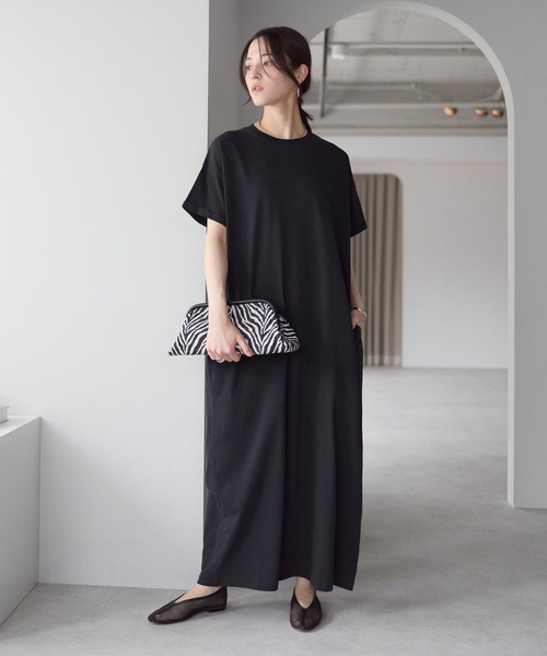 ap retro ワンピース 「USAコットン」リラクシーロングTeeワンピース