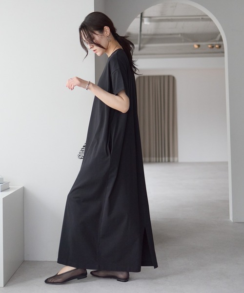 ap retro ワンピース 「USAコットン」リラクシーロングTeeワンピース