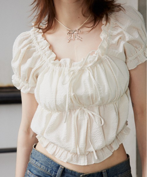 SLY GATHER RIBBON ブラウス SLY | FRONT RIBBON ブラウス (シャツ・ブラウス ) |SHEL'TTER
