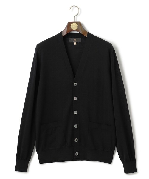 24AW J.PRESS オメガツイスト ハイゲージ ニットカーディガン 黒 J.PRESS（J.プレス） カーディガン オメガツイスト ハイゲージ ニット