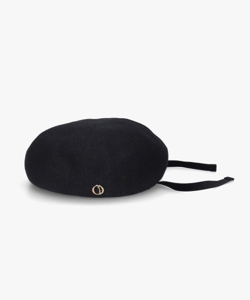 シャポードオー Chapeau d' O ベレー帽 黒ブラック ラメブラック Chapeau d' O 帽子 ベレー帽 Ribbon TH Beret / シャポードオー