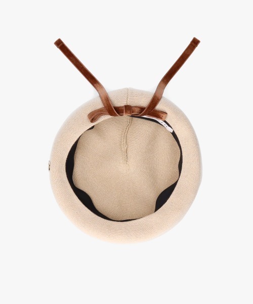 Chapeau d' O リボンタイベレー帽 ライトグレー 新品未使用 タグ付き Chapeau d' O 帽子 ベレー帽 Ribbon TH Beret / シャポードオー