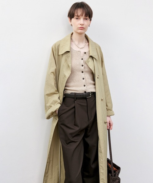 タグ付き未使用品☆ セオリー　コットンシルク　ベルト付きトレンチコート　ベージュ Brilla per il gusto（ブリッラ ペル イル グスト）【別注】AUBERGE