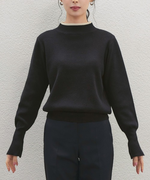 [極美品]オリヒカ　洗える　カルゼニット　ノーカラー　パンツセットアップ　黒色 極美品]オリヒカ 洗える カルゼニット ノーカラー パンツ