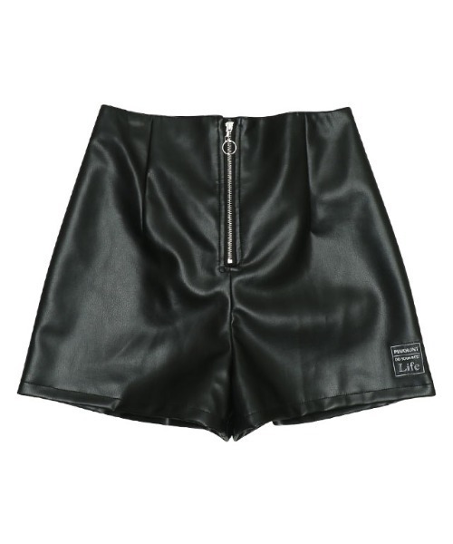 PINKHUNT（ピンクハント） パンツ 前ZIPフェイクレザー ショートパンツ