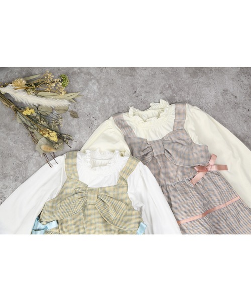 la poche biscuit（ラポシェビスキュイ） ワンピース チェック柄