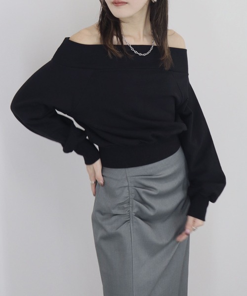 Reurie' トレーナー スウェット オフショルダースウェット 裏毛