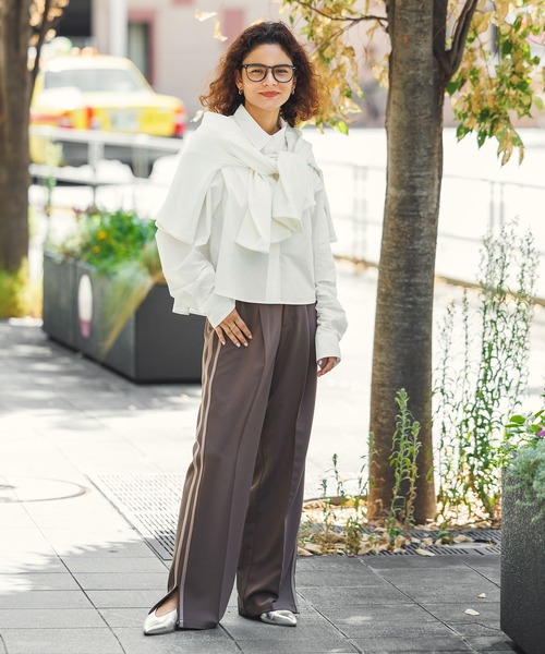 ワイドパンツ パンツ サイドラインパンツ レディース : ZOZOTOWN Yahoo