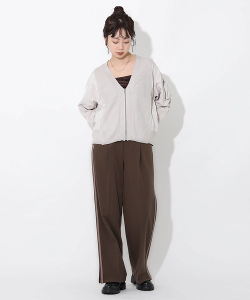 ワイドパンツ パンツ サイドラインパンツ レディース : ZOZOTOWN Yahoo