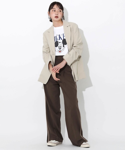 ワイドパンツ パンツ サイドラインパンツ レディース : ZOZOTOWN Yahoo