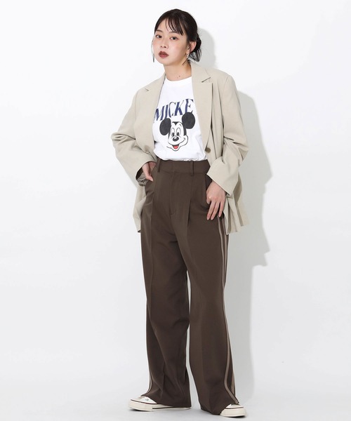 ベージュ サイドライン ワイドパンツ ワイドパンツ パンツ サイドラインパンツ レディース : ZOZOTOWN Yahoo