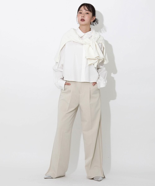 ワイドパンツ パンツ サイドラインパンツ レディース : ZOZOTOWN Yahoo