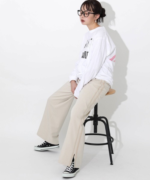 ワイドパンツ パンツ サイドラインパンツ レディース : ZOZOTOWN Yahoo