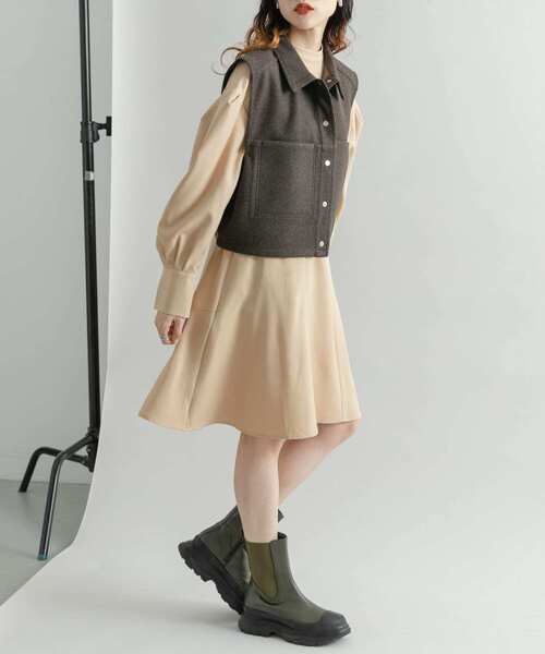 KBF（ケービーエフ） ワンピース タックスリーブミニワンピース