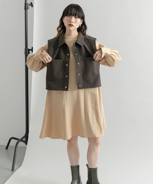 KBF（ケービーエフ） ワンピース タックスリーブミニワンピース