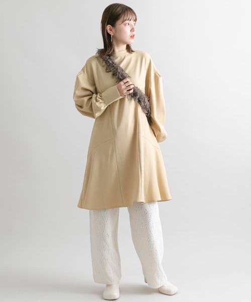 KBF（ケービーエフ） ワンピース タックスリーブミニワンピース