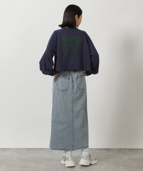 新品　今季　エイミーロウ　サイドライン切替デニムスカート　ブラック サイドライン切替デニムスカート Eimee Law│Eimee Law