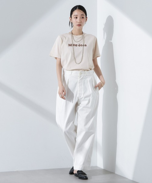 NANO universe tシャツ ロゴプリントTシャツ レディース