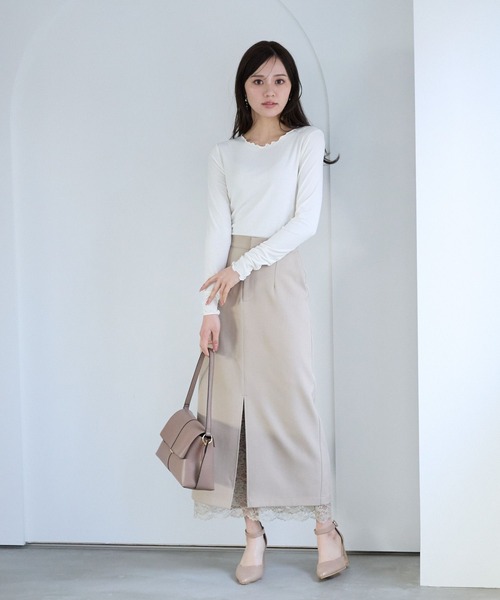 レースカサネIラインスカート　Andemiu Andemiu｜レースカサネIラインスカート | Rakuten Fashion(楽天
