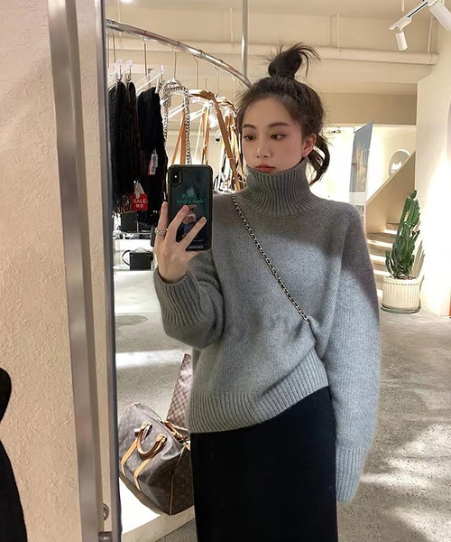 「Ulysses」 「Girly Doll」タートルネックニット F ブラウン レディース_画像8