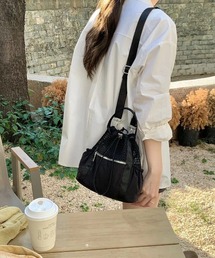FINEnough ショルダーバッグ バッグ 巾着ミニバッグ付きハンドル2WAY 