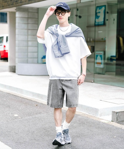 ジーンズハーフパンツ adidas（アディダス） ジーンズ サイドラインデニムハーフパンツ