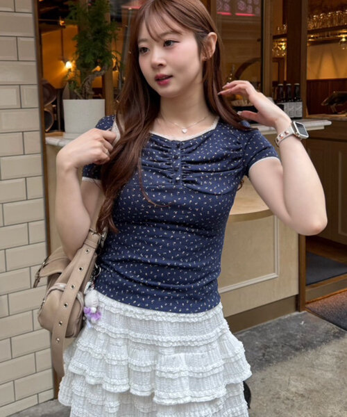 【激安通販オンラインショップ】 continuer 「@re.__mi23セレクト」小花 tシャツ CLAUP NICE de トップス