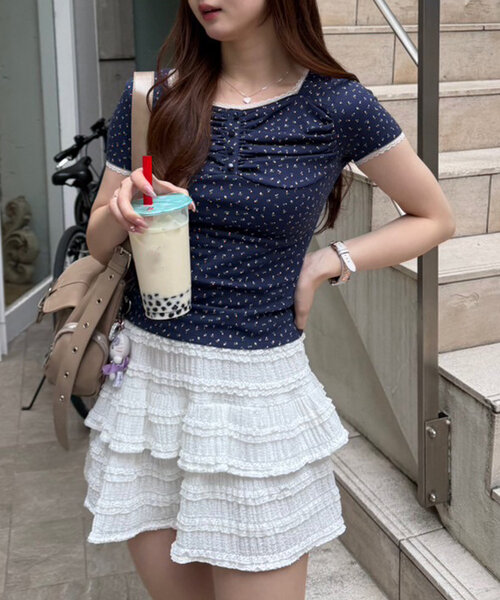 tシャツ レーストップス レディース classicalelf tシャツ 大人の上品映えレースアイテム。袖