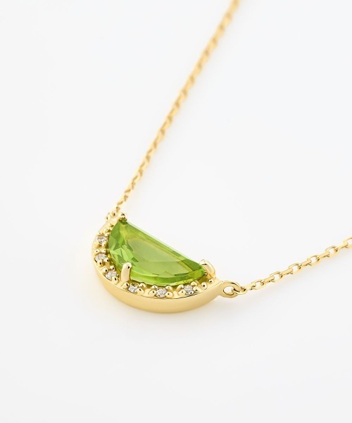 ネックレス 「8月誕生石」K10イエローゴールド ペリドット ネックレス 「Spring Collection」 レディースの画像