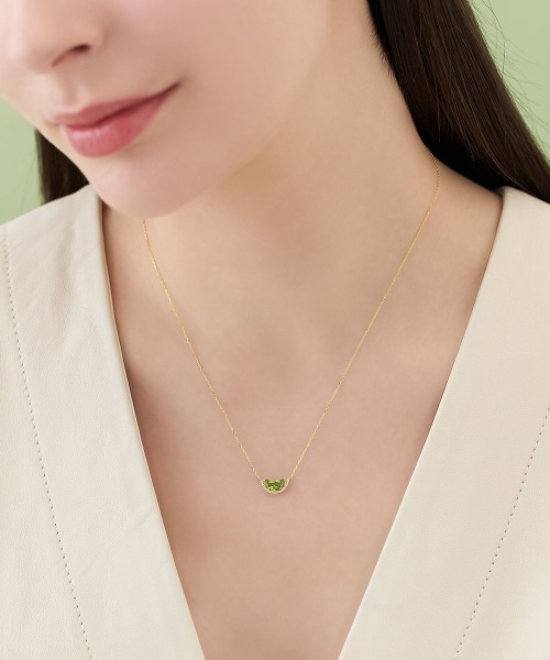 ネックレス 「8月誕生石」K10イエローゴールド ペリドット ネックレス 「Spring Collection」 レディースの画像