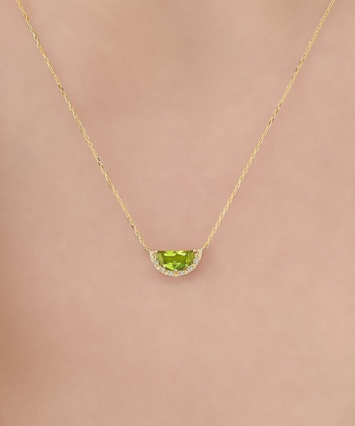ネックレス 「8月誕生石」K10イエローゴールド ペリドット ネックレス 「Spring Collection」 レディースの画像