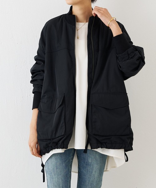 美品　BEARDSLEY ジップアップ　ブルゾン　シアー　フリル　金具　黒フリー BEARDSLEY 「BEARDSLEY」 ジップアップブルゾン FREE ブラック