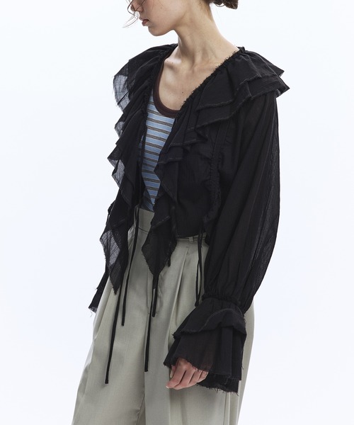 【タグ付き新品】PUBLIC TOKYO フリルブラウス PUBLIC TOKYO（パブリックトウキョウ） ブラウス シャツ ラッフル