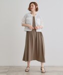 ブルゾン アウター 麻調ノーカラーシアーブルゾ...の詳細画像3