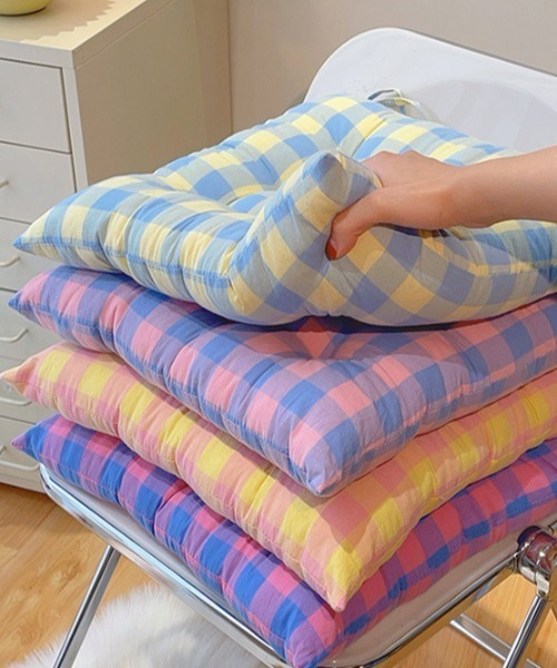 クッション クッションカバー マルチ ギンガムチェック柄 座布団