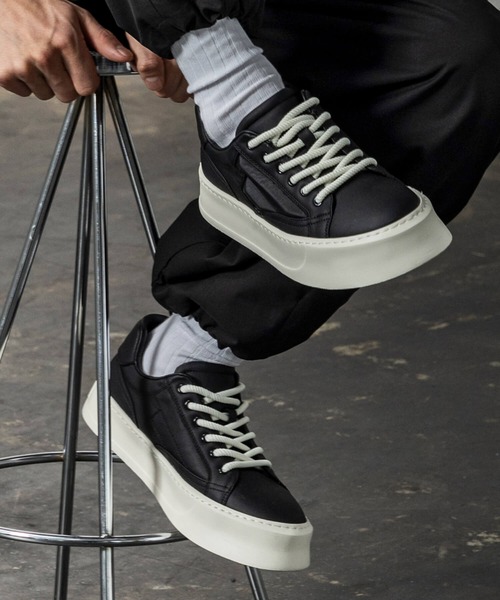 CLOSET スニーカー サイドエッジレザースニーカー メンズ : ZOZOTOWN