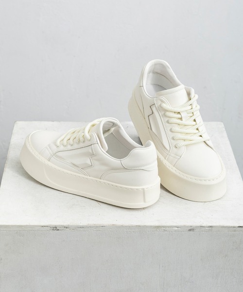 CLOSET スニーカー サイドエッジレザースニーカー メンズ : ZOZOTOWN