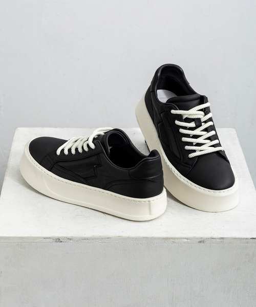 CLOSET スニーカー サイドエッジレザースニーカー メンズ : ZOZOTOWN